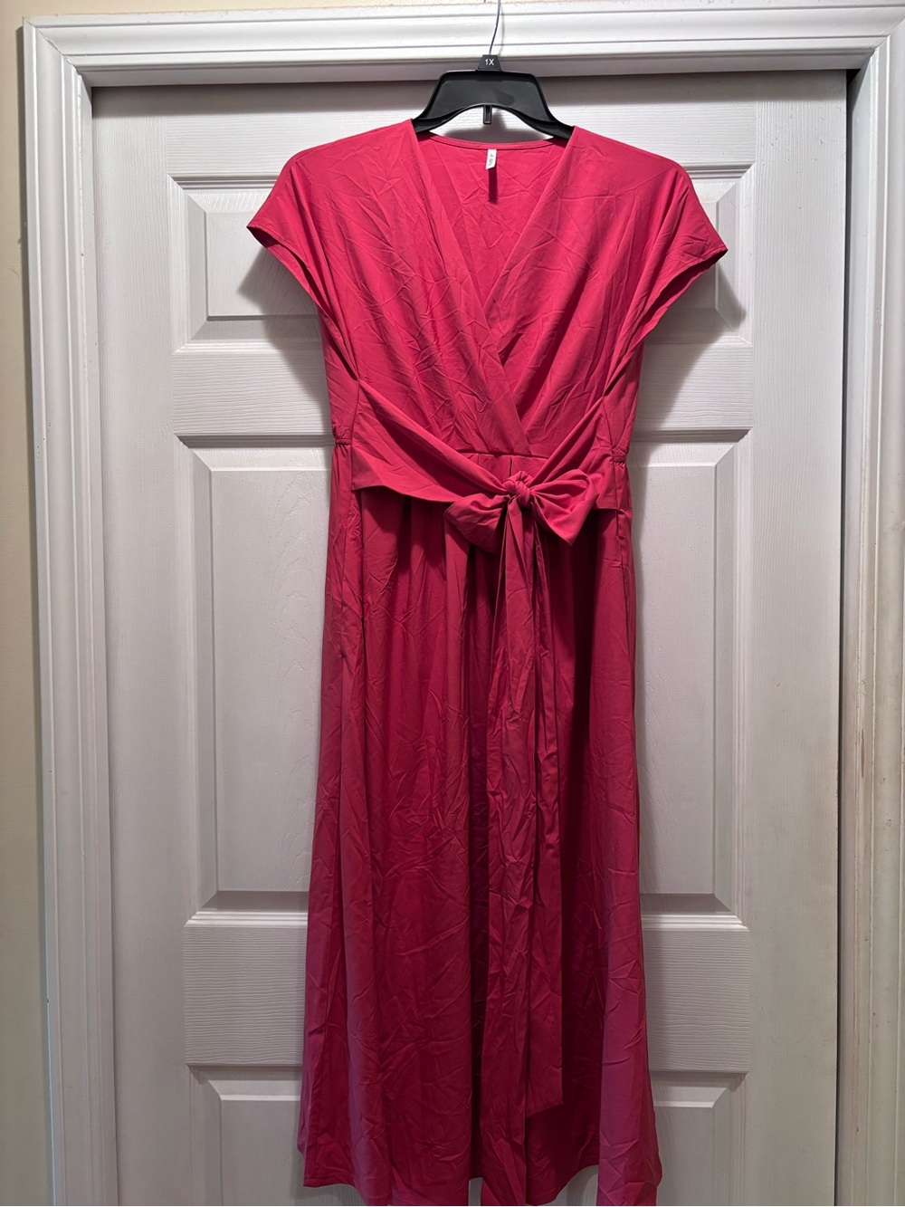 HALARA Rust Wrap Tie Maxi Dress with Waist Bow
